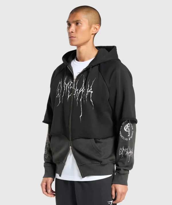 Layered Zip Up Hoodie