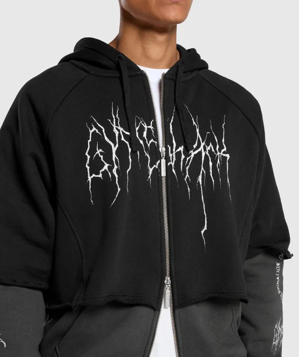 Layered Zip Up Hoodie