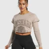 Lifting 2 In 1 Long Sleeve Crop Top