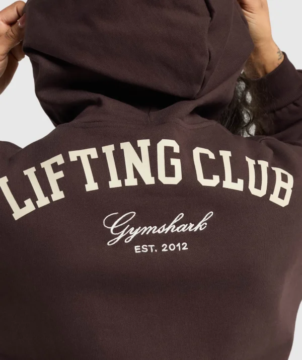 Lifting Club Cropped Zip Up Hoodie