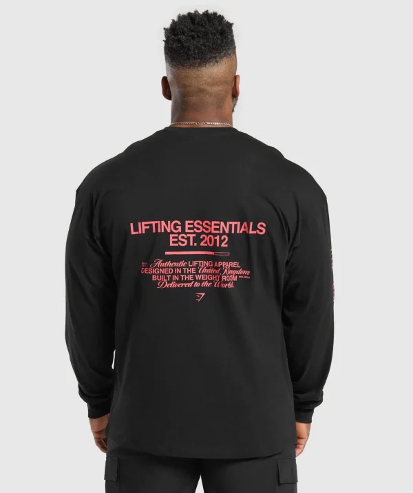 Metal Lifting Graphic Long Sleeve T-Shirt