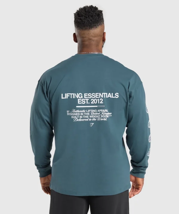 Metal Lifting Graphic Long Sleeve T-Shirt