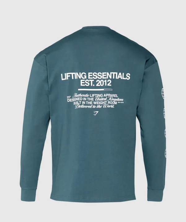 Metal Lifting Graphic Long Sleeve T-Shirt