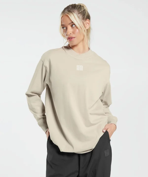 Monogram Oversized Long Sleeve Top