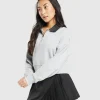 Outline Graphic Oversized 1/4 Zip Pullover