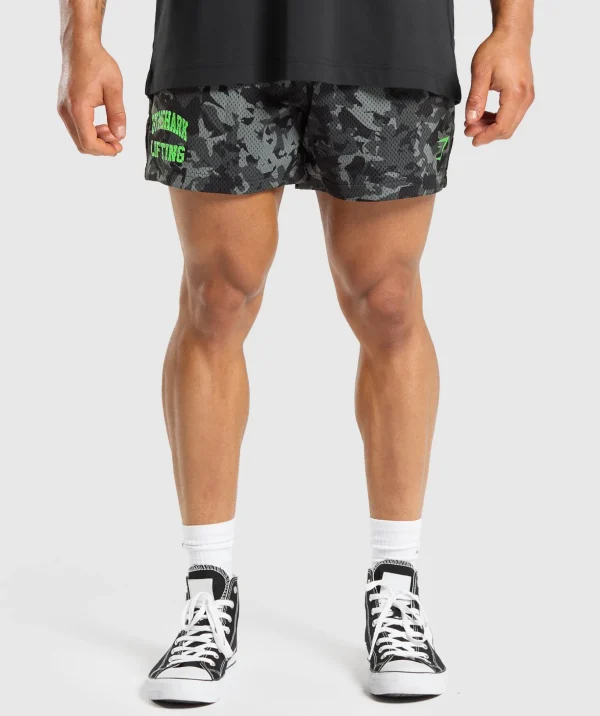 Printed Lifting Mesh 5" Shorts