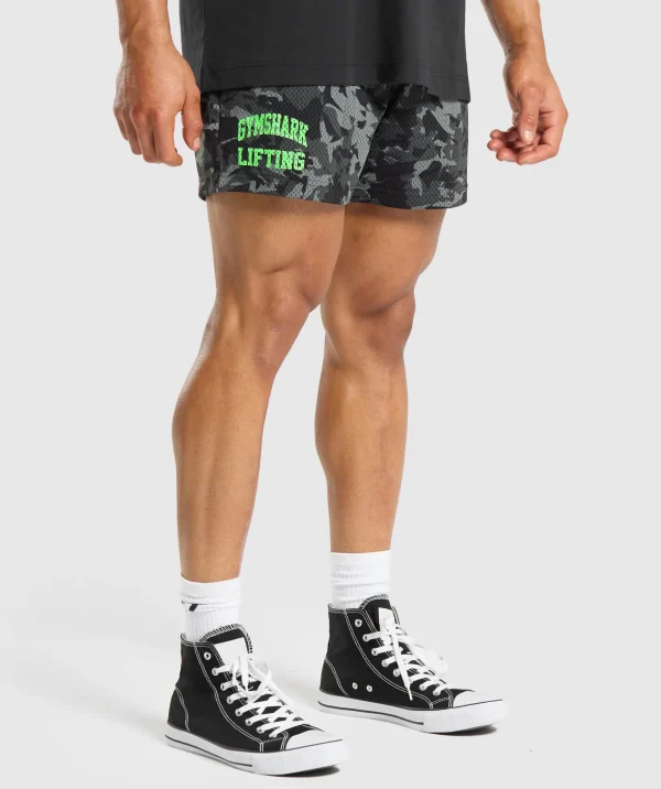 Printed Lifting Mesh 5" Shorts