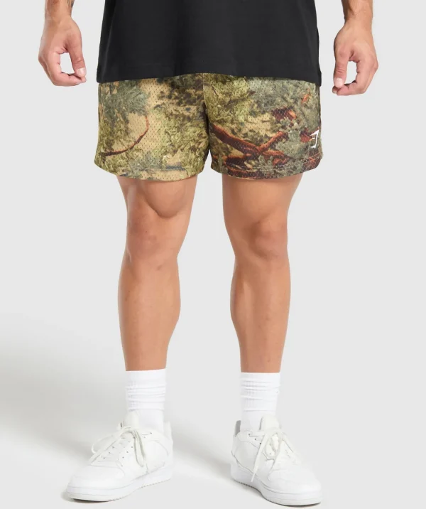 Printed Mesh 5" Shorts