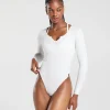 Ribbed Cotton Long Sleeve Bodysuit