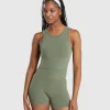 Ribbed Cotton Seamless Body Fit Tank