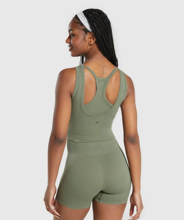 Ribbed Cotton Seamless Body Fit Tank