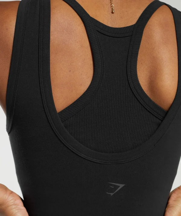 Ribbed Cotton Seamless Body Fit Tank