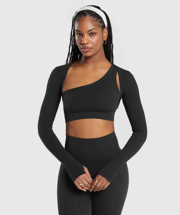 Ribbed Cotton Seamless Shrug