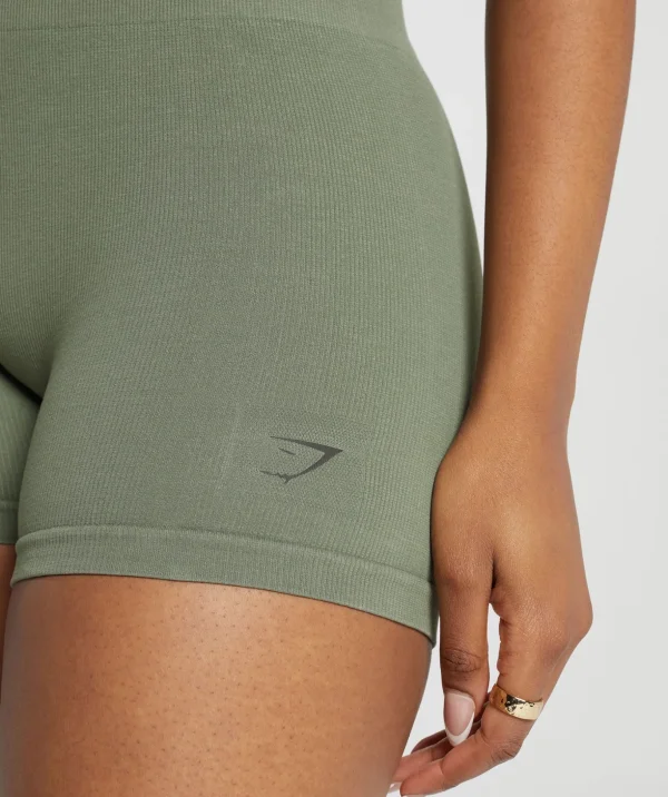 Ribbed Cotton Seamless Shorts