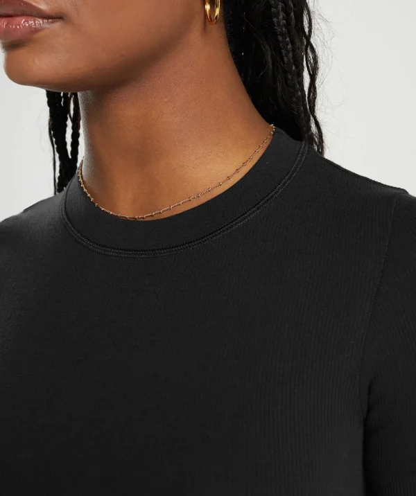 Ribbed Cotton Seamless T-Shirt