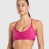 Ruched Strappy Sports Bra