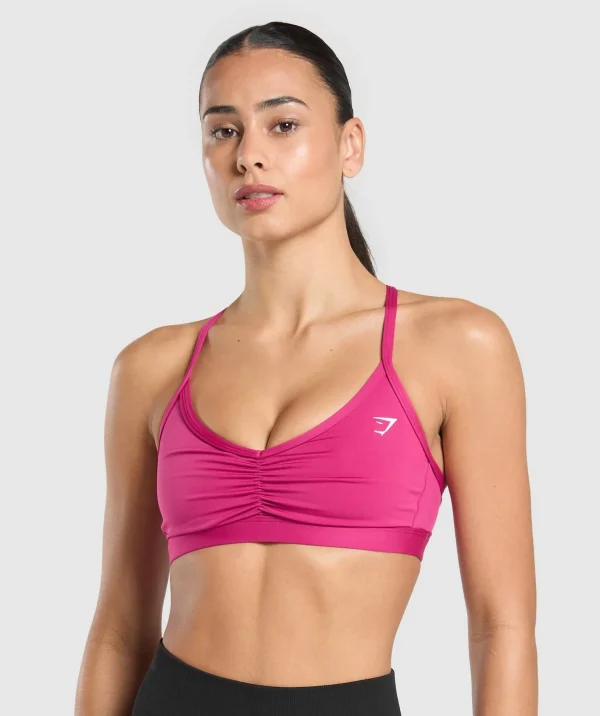 Ruched Strappy Sports Bra