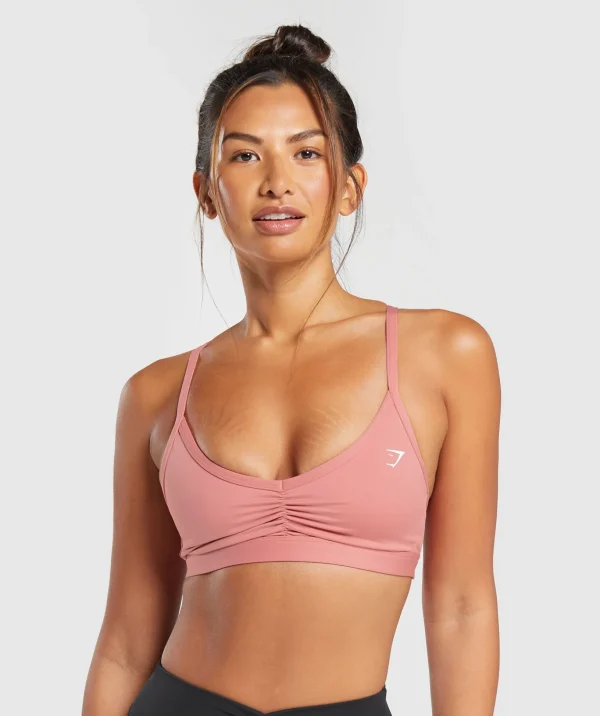 Ruched Strappy Sports Bra