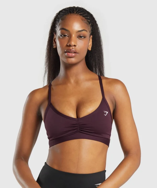 Ruched Strappy Sports Bra