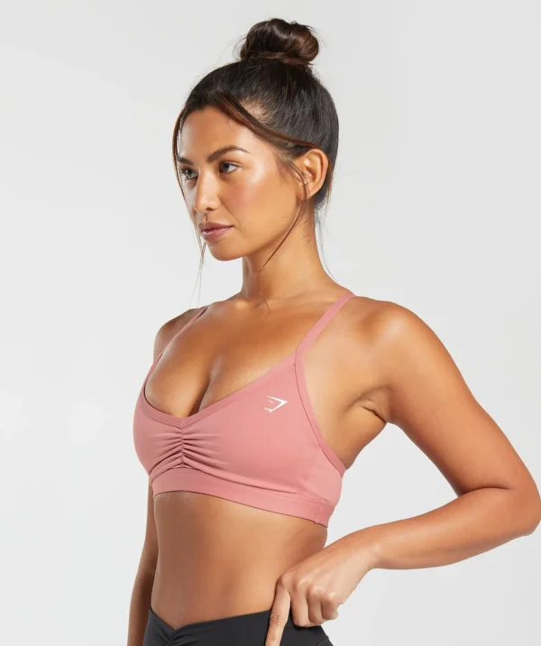 Ruched Strappy Sports Bra