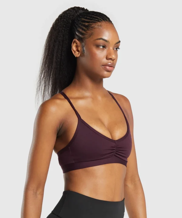 Ruched Strappy Sports Bra