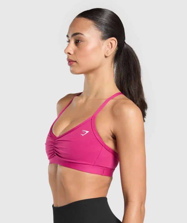 Ruched Strappy Sports Bra