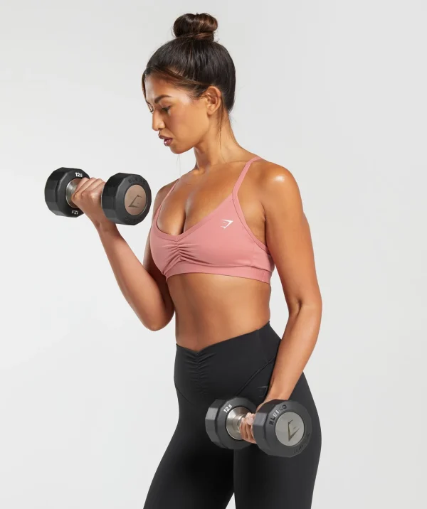 Ruched Strappy Sports Bra