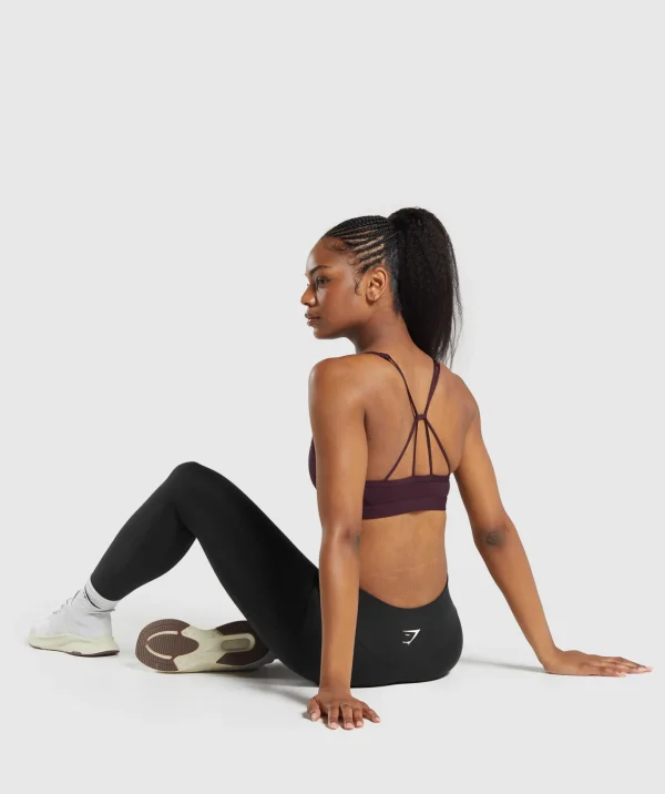 Ruched Strappy Sports Bra