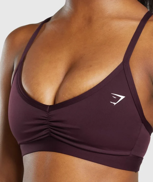 Ruched Strappy Sports Bra