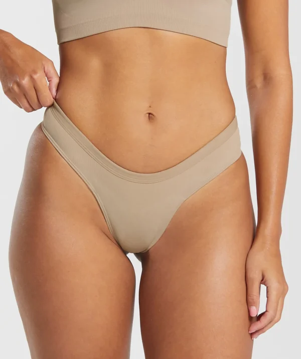 Seamless Dipped Front Thong