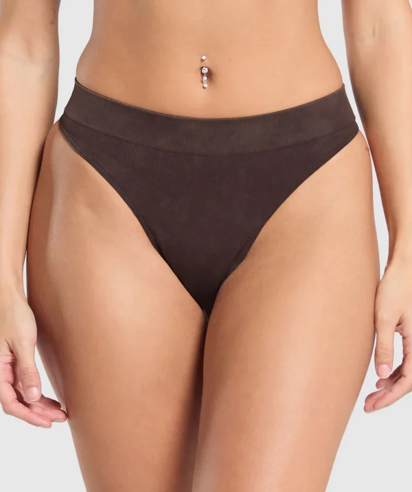 Seamless High Leg Thong