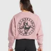 Strong Girl Lifting Club Oversized Graphic Crew