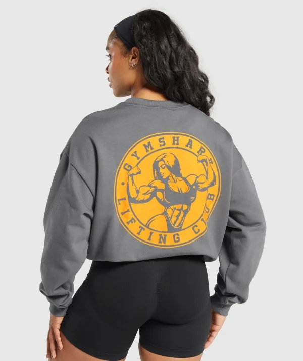 Strong Girl Lifting Club Oversized Graphic Crew