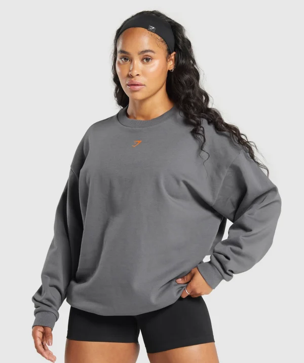 Strong Girl Lifting Club Oversized Graphic Crew