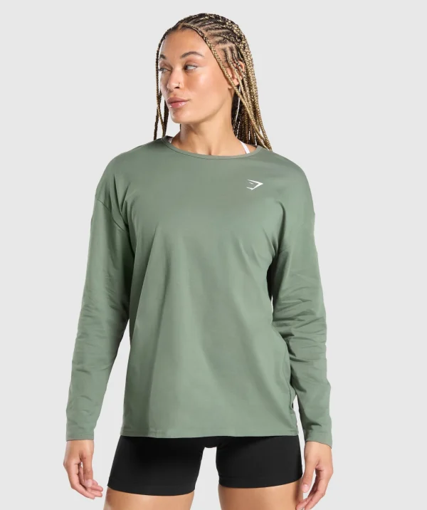 Training Oversized Cotton Long Sleeve Top