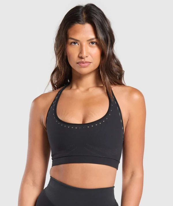 Warp Knit Seamless Halter Neck Bralette