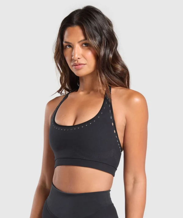 Warp Knit Seamless Halter Neck Bralette