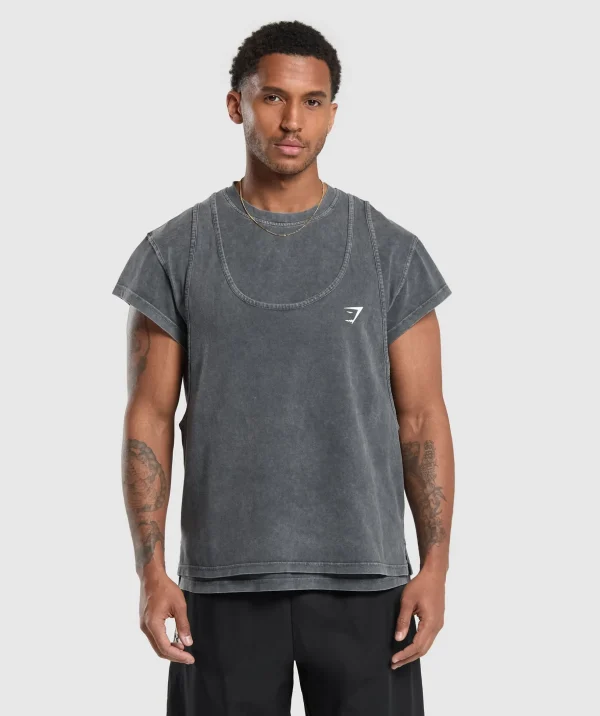 Washed Double Layer T-Shirt