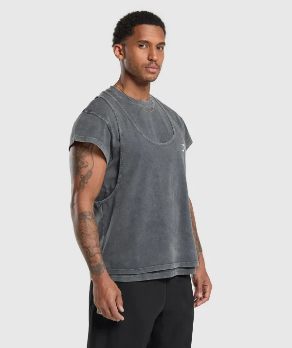 Washed Double Layer T-Shirt