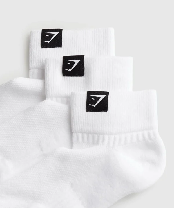 Woven Tab Quarter Socks 3pk